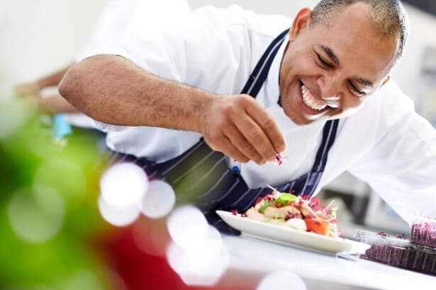 Estación de comida en vivo de Espacio Catering y Eventos
